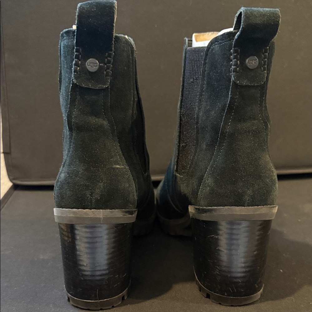 UGG Black Suede Heeled Boots - Picture 4 of 8
